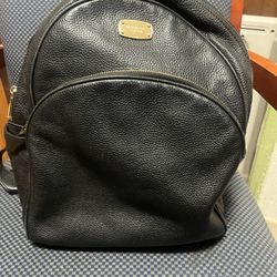 Michael Kors Womens Black Leather Backpack 