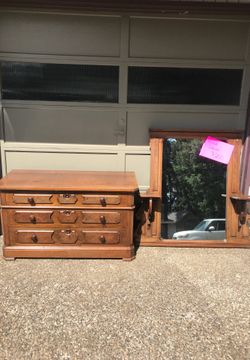 Antique dresser with mirror and secret drawer