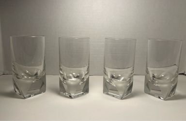 Set of 4 ~ Rosenthal Studio Line "SKAL CLEAR" 9 oz. Flat Tumblers ~ 5 1/8" Tall
