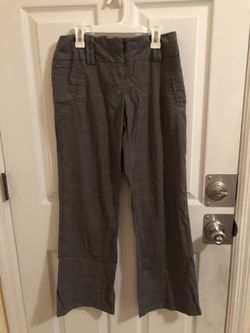 Gray plaid dress pants