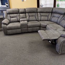 NEW LIBERTY GREY POWER RECLINING SECTIONAL WITH FREE DELIVERY 