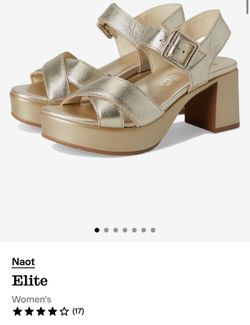 Naot elite gold platform sandals 41 new