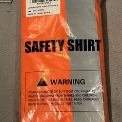 Orange High Visibility Short Sleeve Safety Shirt Reflective Size XL