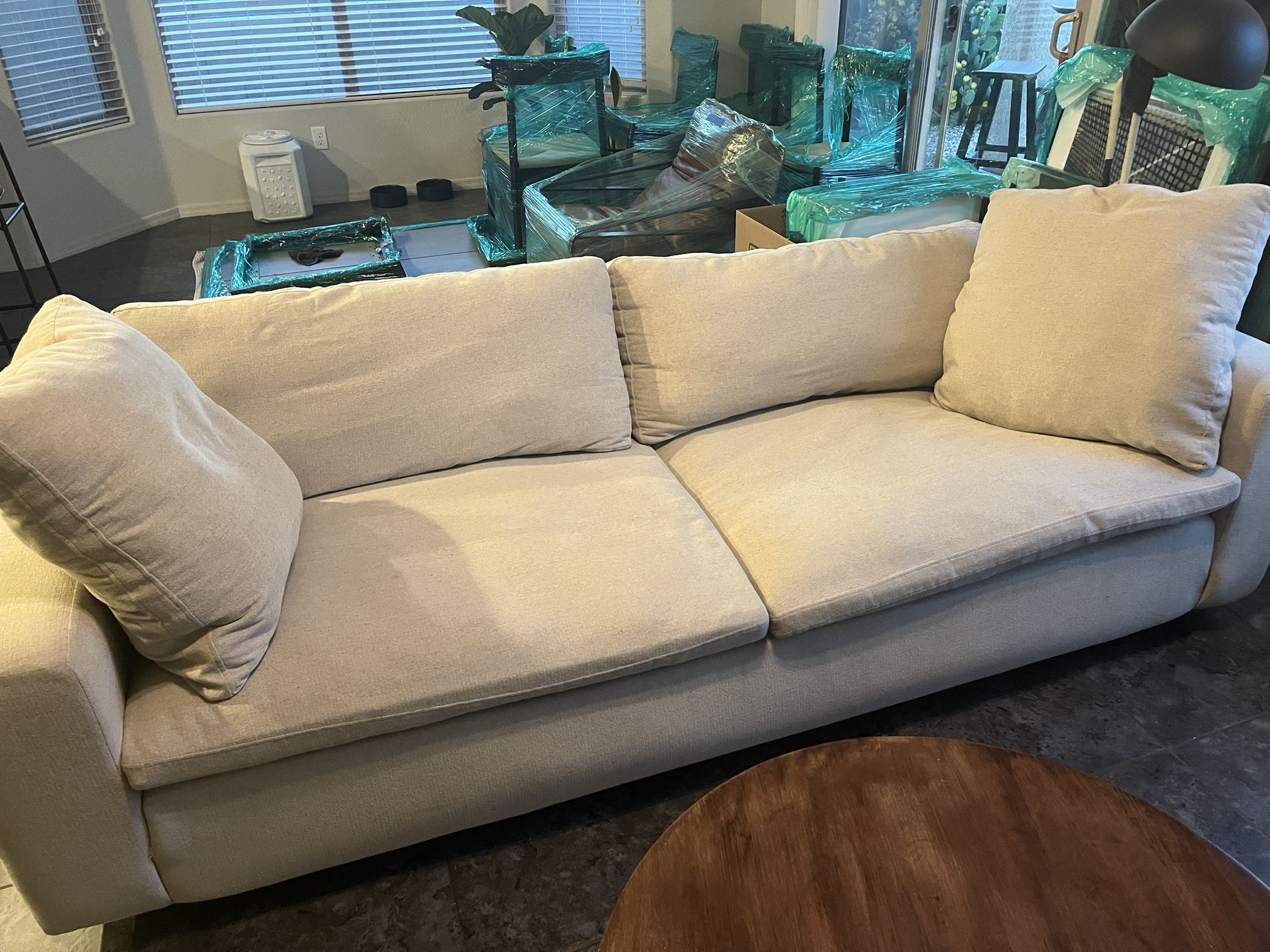 Off White Living Spaces Couch / Sofa