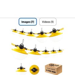 New 100FT Construction String Light 130W 16000Lm, 5000K Industrial Grade LED String Work lights, IP65 Waterproof Temporary Lighting for Construction S