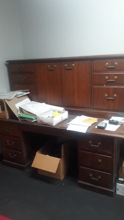 Wood office 2 desks