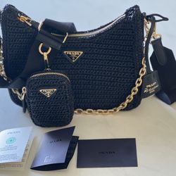 Brand New Authentic Prada Re-Edition 2005 Raffia Bag