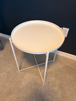 2 Ikea side table - white metal