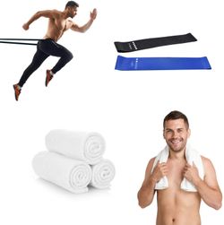 Resistance bands and towel set