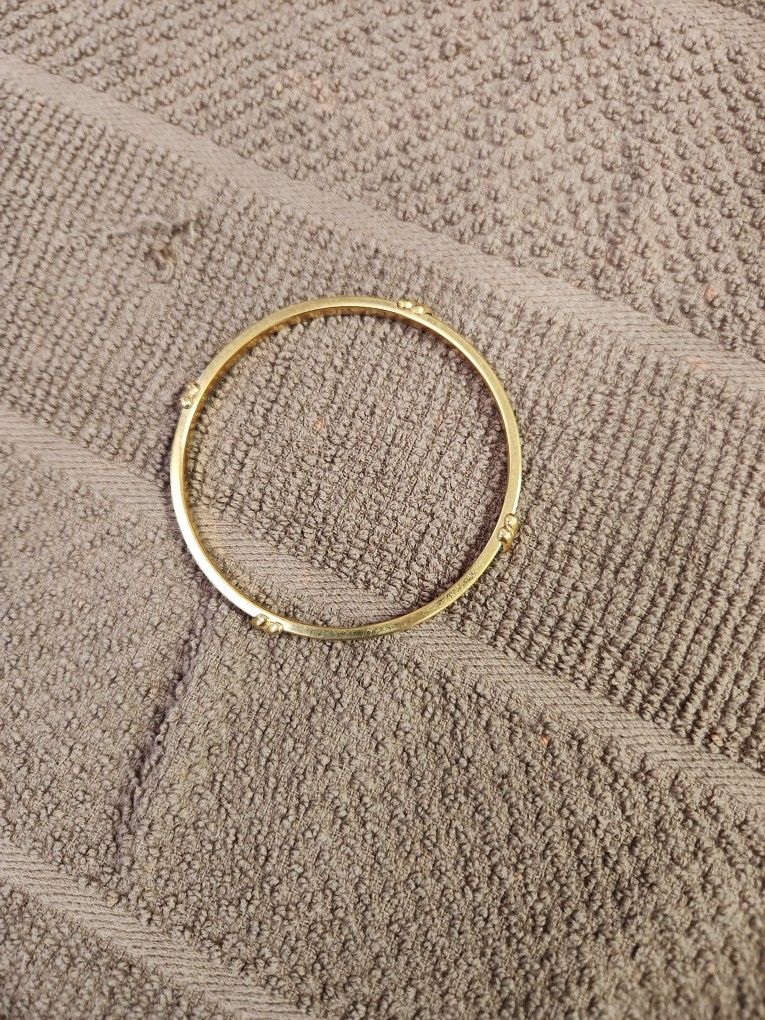 Monet  Vintage Black Enamel & Goldtone 3" Bangle Bracelet