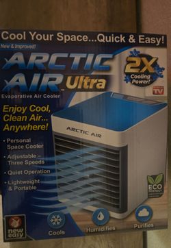 Arctic Air Ultra Portable Evaporative Cooler 3 Speeds Night Light White/Blue