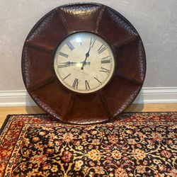 Large Brown Wall Clock Battery 