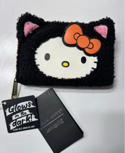 Loungefly Sanrio Hello Kitty Sherpa Glow Zip Around Wallet