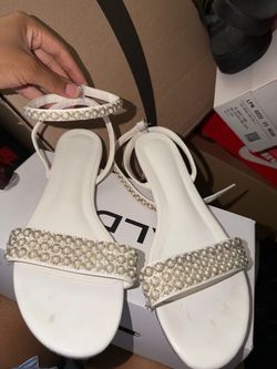 Pearl white sandals women size 12