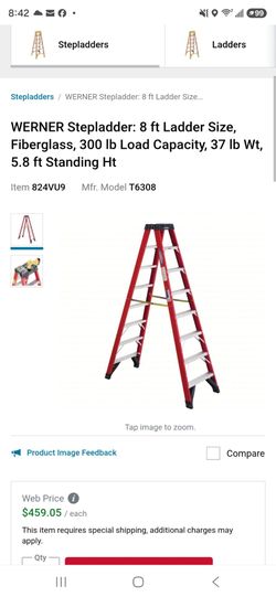 WERNER Stepladder: 8 ft Ladder
