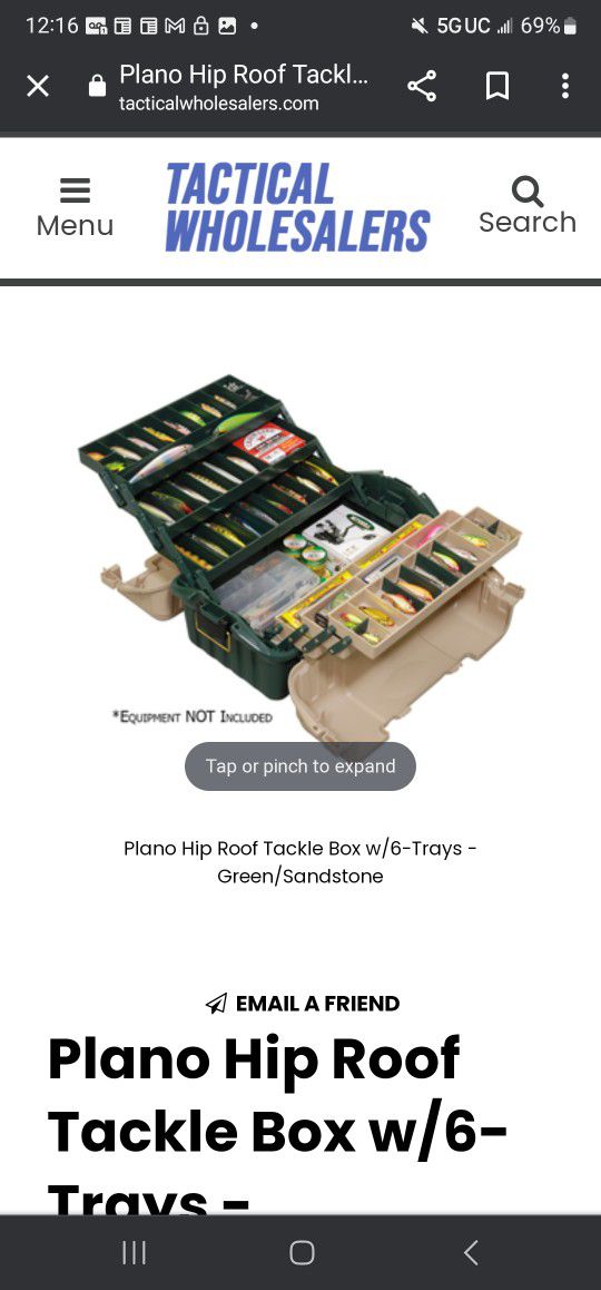 New Plano Hip Roof Tackle Box w/6-Trays - Green/Sandstone for Sale