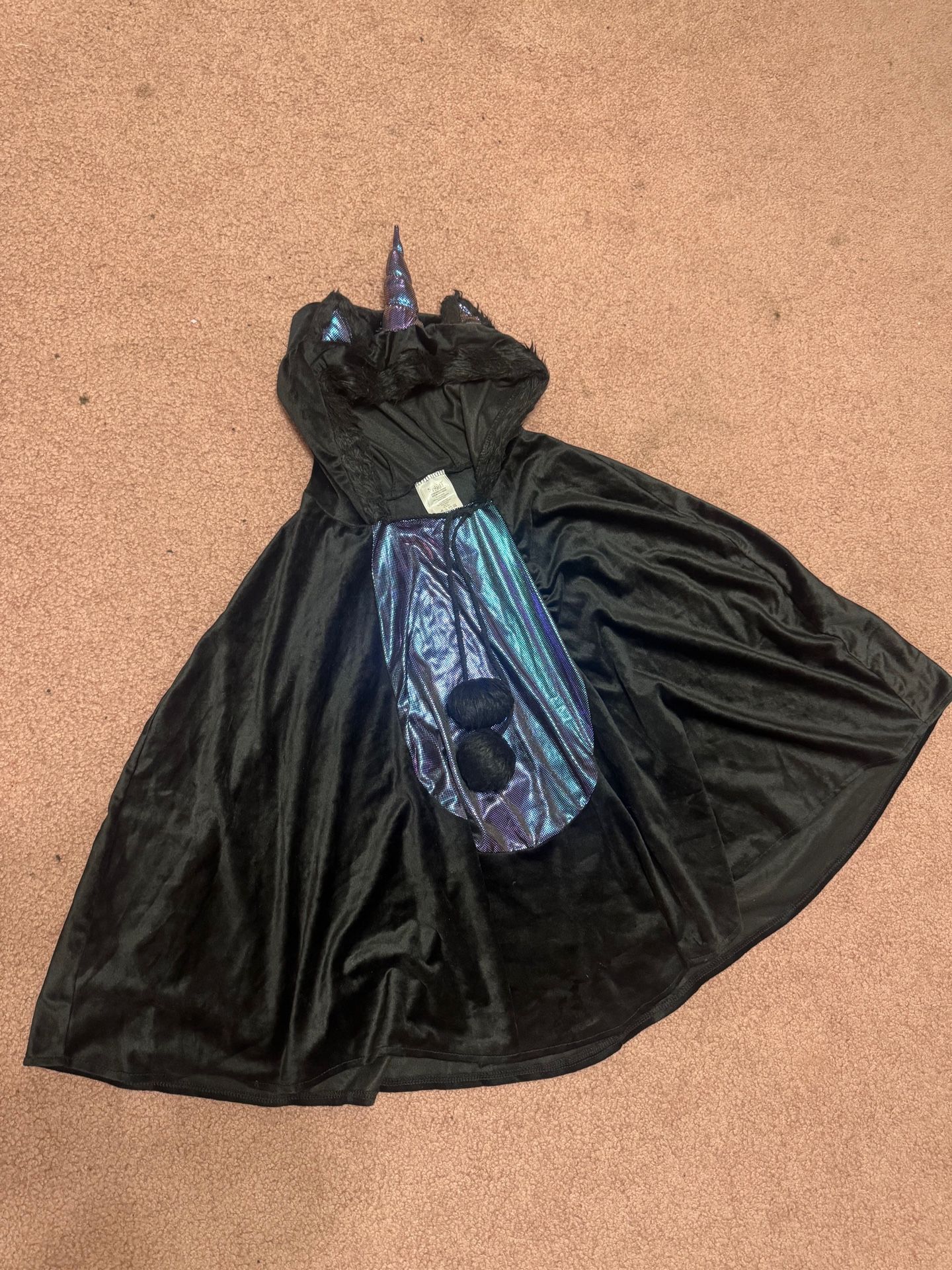 One size fits most black furry cat unicorn cape cloak costume festival dress