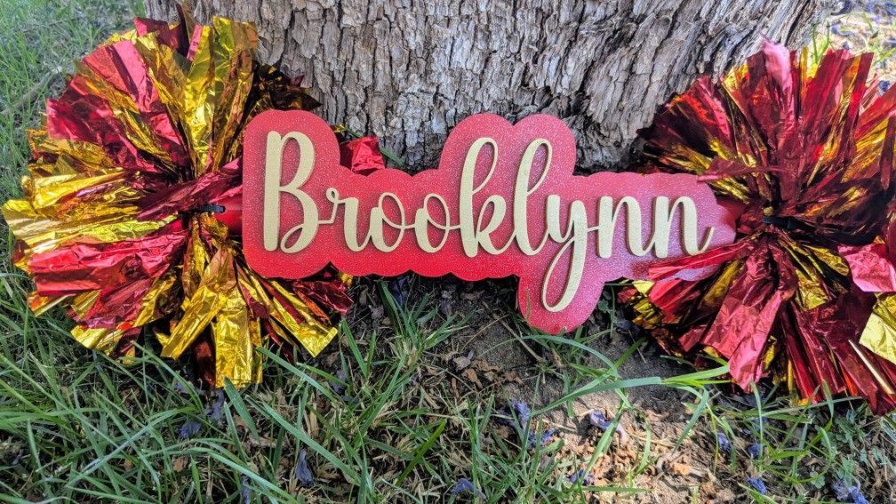 β¨ Custom Glitter Cheer Name Sign β Personalized Spirit Gift! π