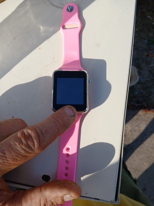 Pink apple wrist phone watch
