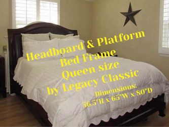 Headboard & Platform Bed Wood Frame, Queen size by Legacy Classic - Free