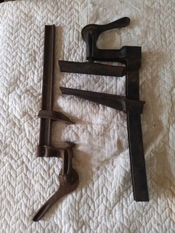 2 Vintage Antique Bar Clamps