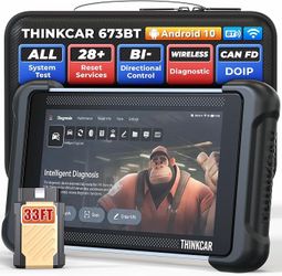 THINKCAR 673BT Bidirectional Scan Tool OBD2 Scanner Diagnostic Code Reader, 28+ Reset, SAS BMS EPB TPMS ABS Oil Throttle Adaptation