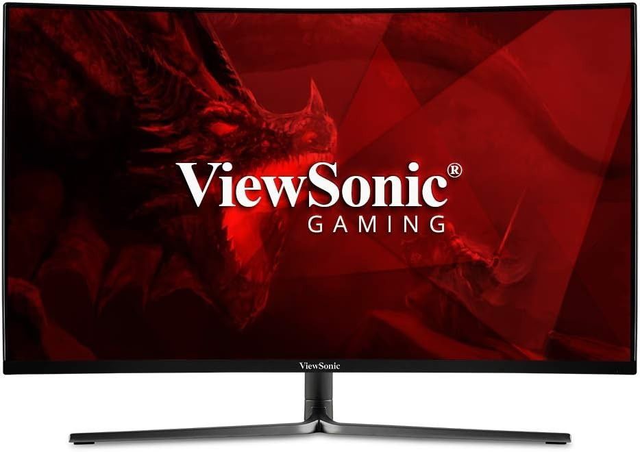 ViewSonic VX3258-PC-MHD 32 Inch 1080p Curved 165Hz 1ms Gaming Monitor with FreeSync Premium Eye Care HDMI and Display Port