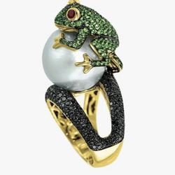 *SALE* Cute Rare Frog Pearl Ring Size 6 / 8 /10 *See My Other 800 Items*