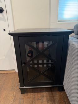 Black Farmhouse Nightstands - Set of 2