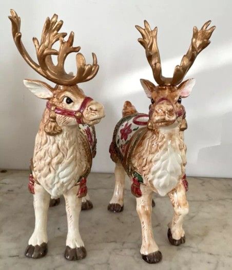 Fitz And Floyd Reindeer Candle Holders 