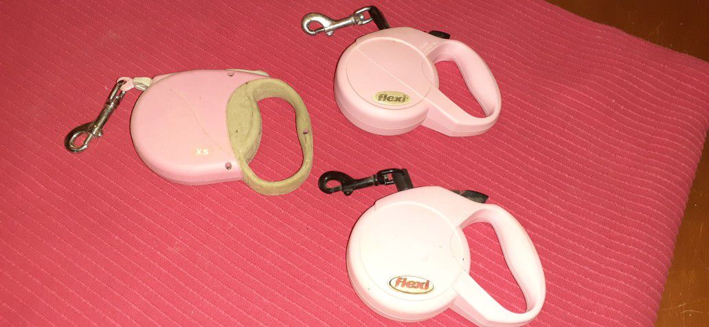 Small Dog Flexi Leashes All 3 Pink 