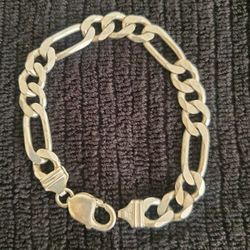 VINTAGE STERLING SILVER MEN'S LINK CHAIN STYLISH  BRACELET 