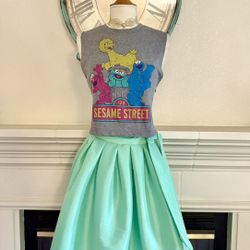 CLEO Mint Green Pleaded High Low Skirt