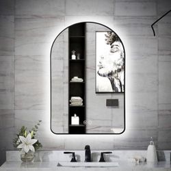 Arched LED Lighted Bathroom Mirror