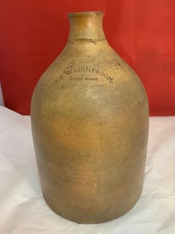 Vintage FT Wright & Sons Stone Ware 1 Gallon Jug Taunton Mass