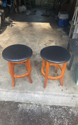 Leather, Wood, Stools