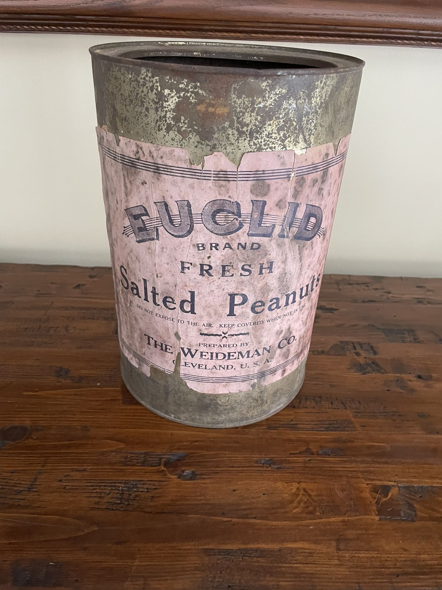 EUCLID BRAND FRESH salted Peanuts Tin “RARE”