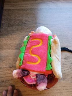 Plushie hot dog bunny and sticker mustache