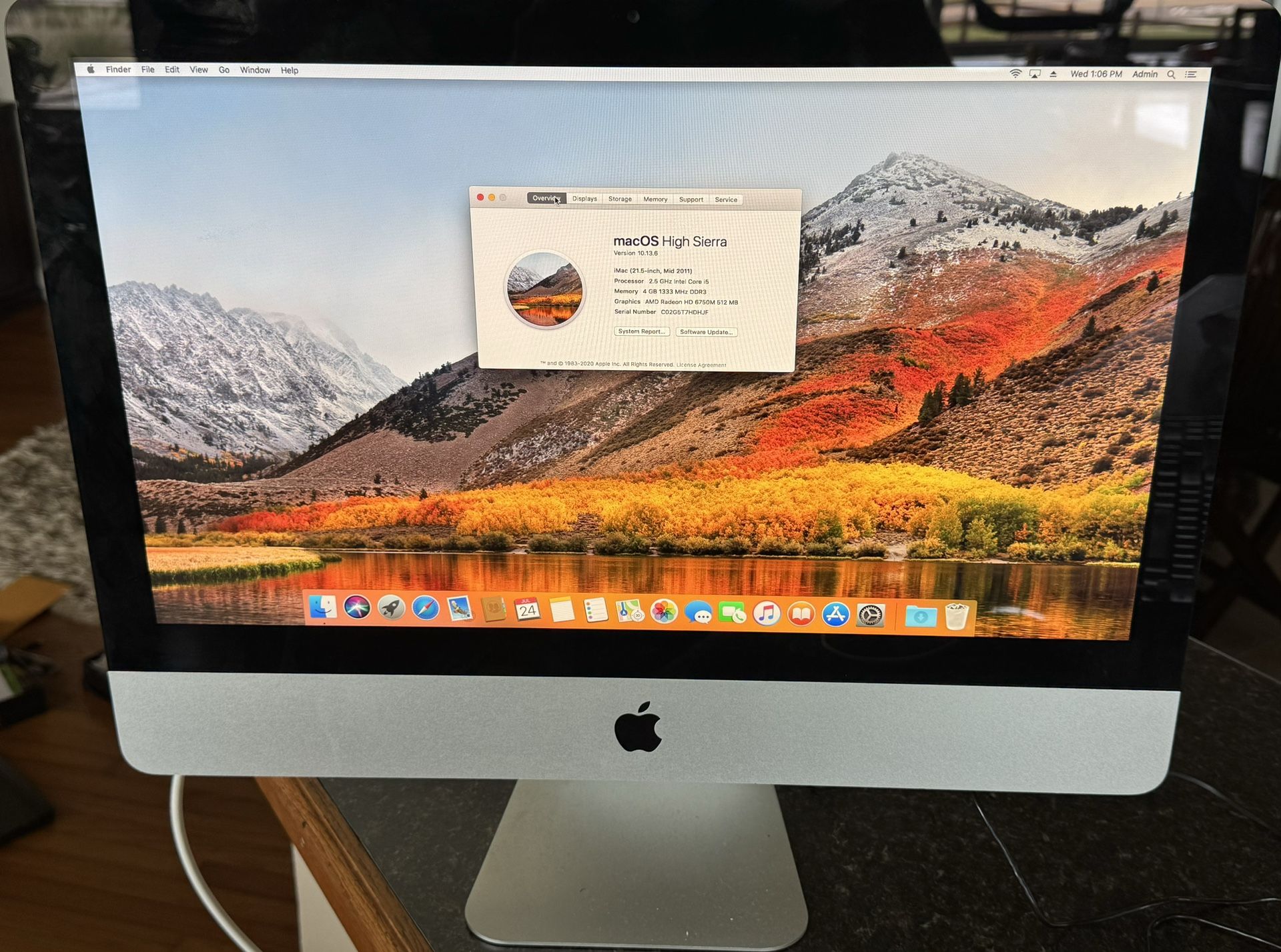 iMac Desktop Computer 21.5 inch, Intel Core i5