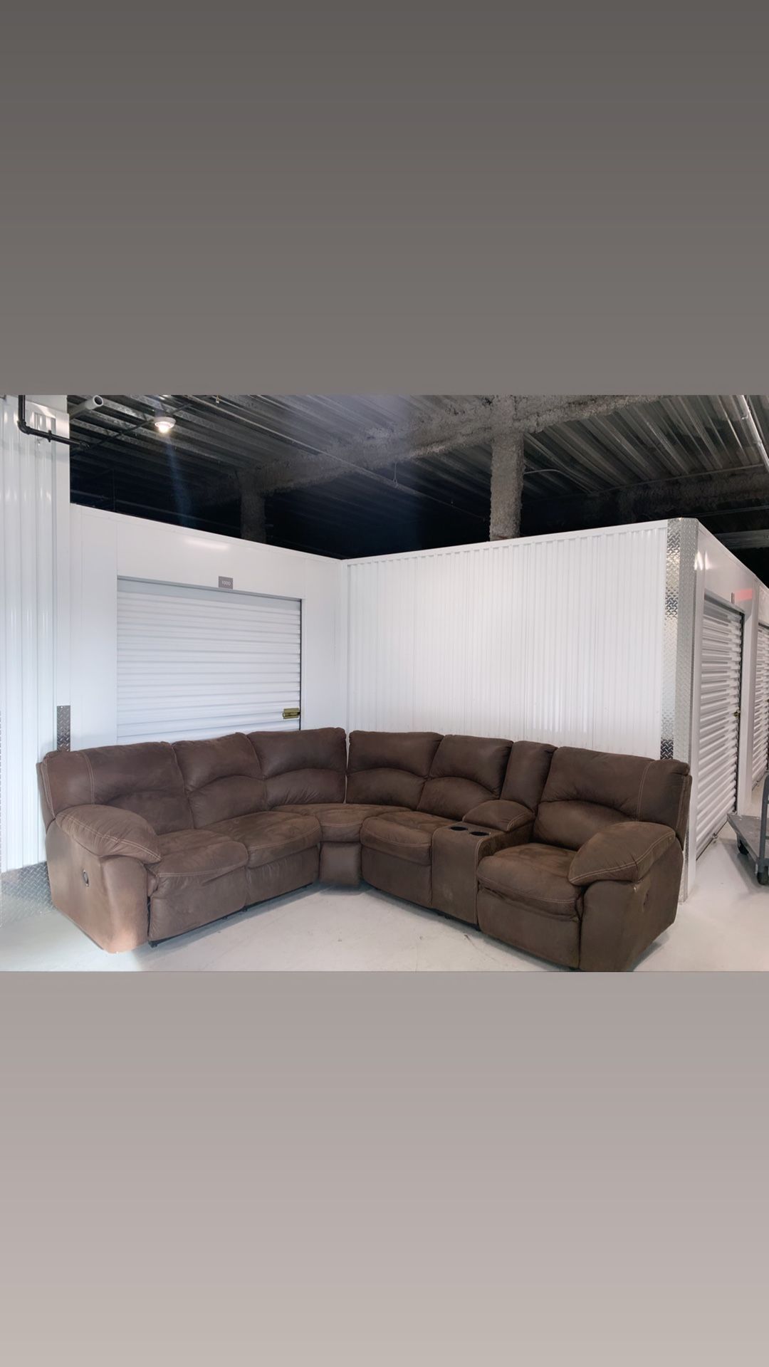 Brown sectional couch