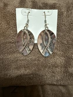 Christian Earrings Hammered Style
