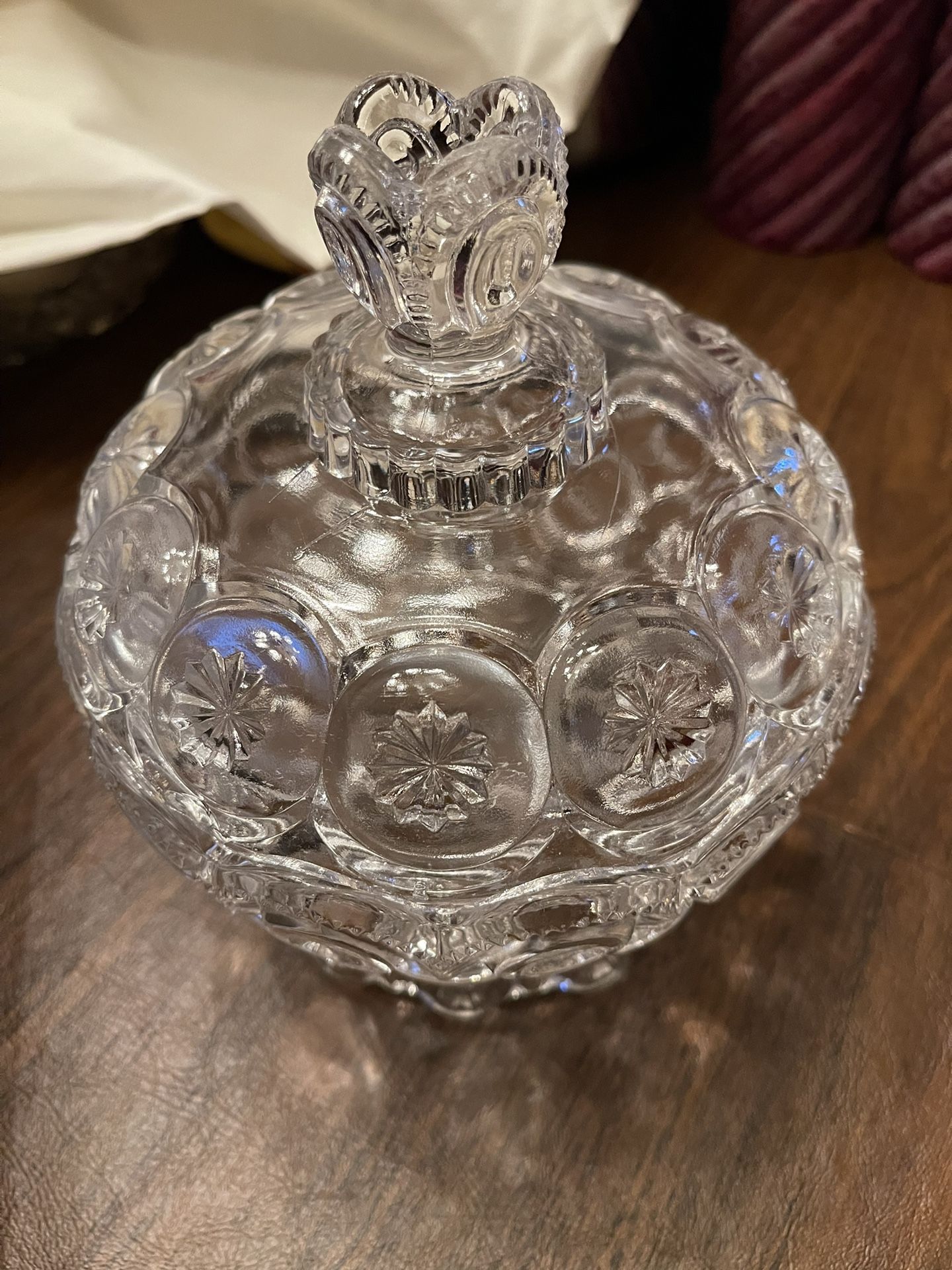 Crystal Candy Dish With Lid - USED