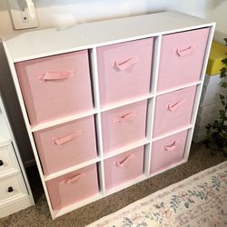 Cubbie Storage Cube With Pink Boxes