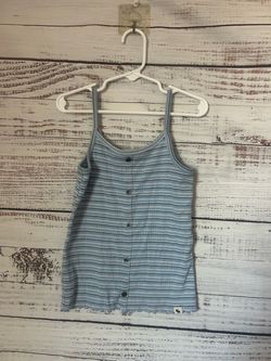 abercrombie kids Light Blue Striped Button-Front Tank size 7/8