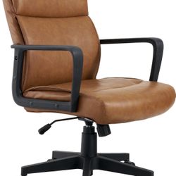 Office Chair - Faux Leather Brown