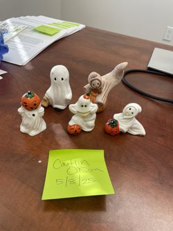 Vintage Halloween Ceramic Ghost Figures Bundle