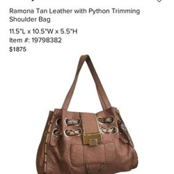 Like New JIMMY CHOO leather Python Bag 