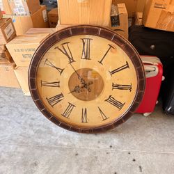 Large Round Wall Clock with Roman Numerals