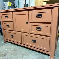 Solid Wood Dresser/Buffet - Refinished with SW Cavern Clay Color