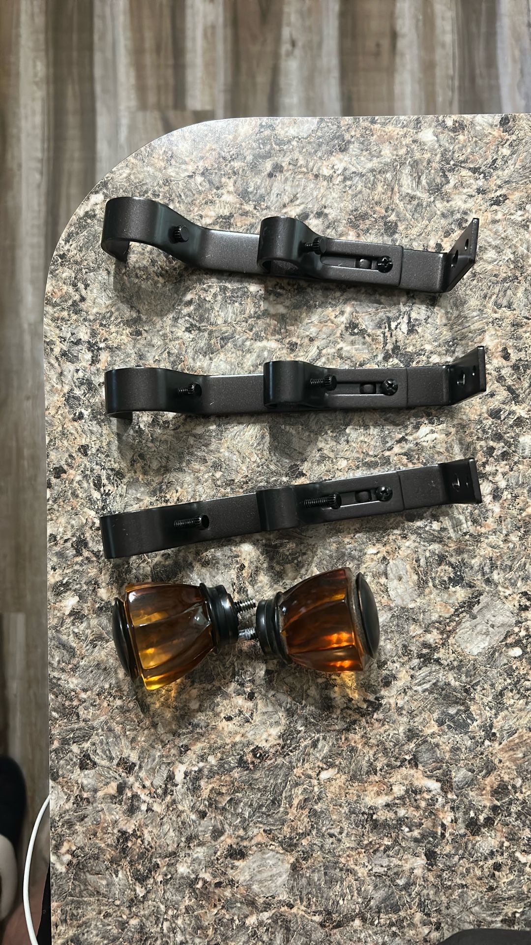 Curtain Brackets And End For Rod